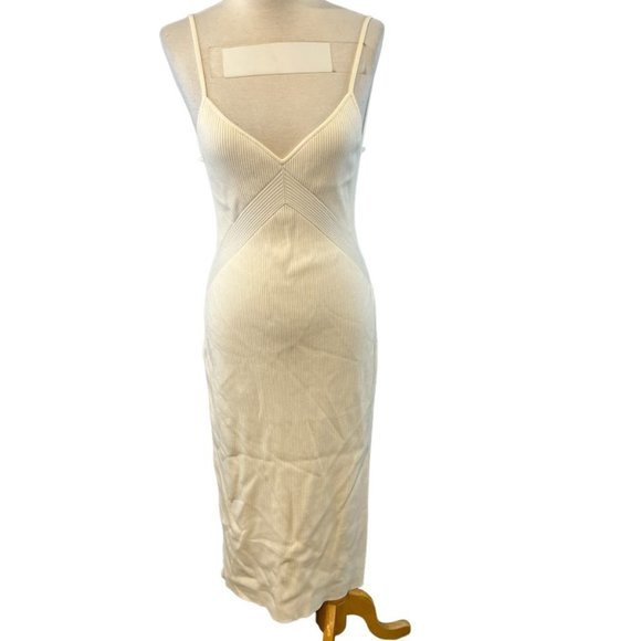NWOT RAG & BONE Asher Ribbed Midi Dress in Ivory‎ (M) - Picture 7 of 15